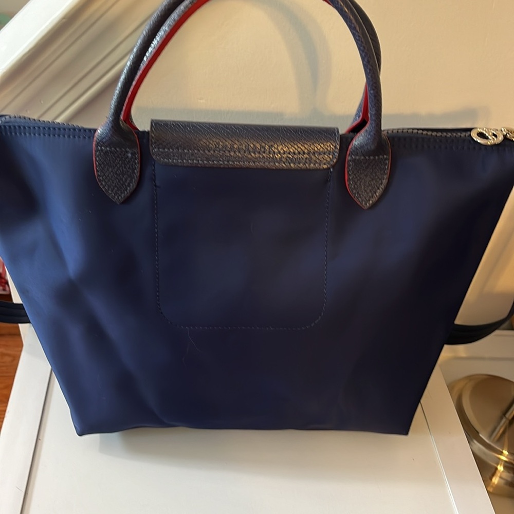 Longchamp Navy Tote with Red Accents - Picture 2 of 11